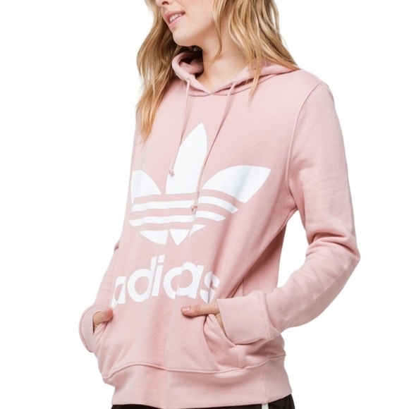 Adidas Pink TreFoil Hoodie Size XS - Picture 5 of 8